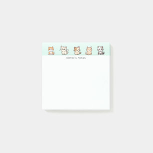 Cute Cat Kitten colourful gradient Personalized  Post-it Notes