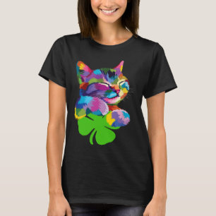 Cute Cat  kitten  Colourful St Patricks Day kids T-Shirt