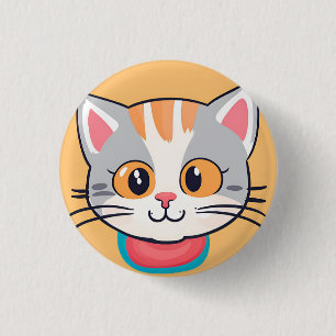 Cute cat kitten Face pet animals Birthday Party 1 Inch Round Button