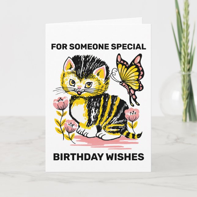 CUTE CAT KITTEN HAPPY BIRTHDAY GREETING CARDS (Front)