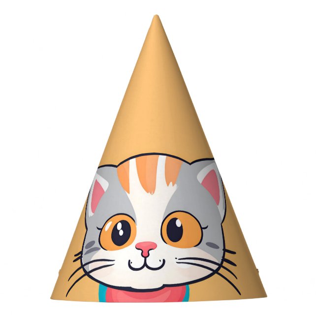 Cute cat kitten pet animals Birthday Party  Hat (Front)