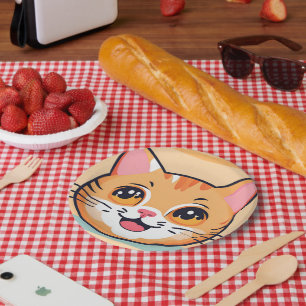 Cute cat Kitten pet animals Birthday Party kids Paper Plate