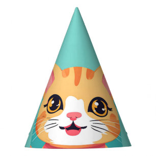 Cute cat kitten pet animals Birthday Party  Party Hat