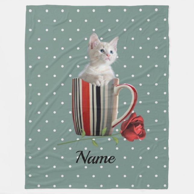 Cute Cat Kitten Pet Lovers Gift  Fleece Blanket (Front)