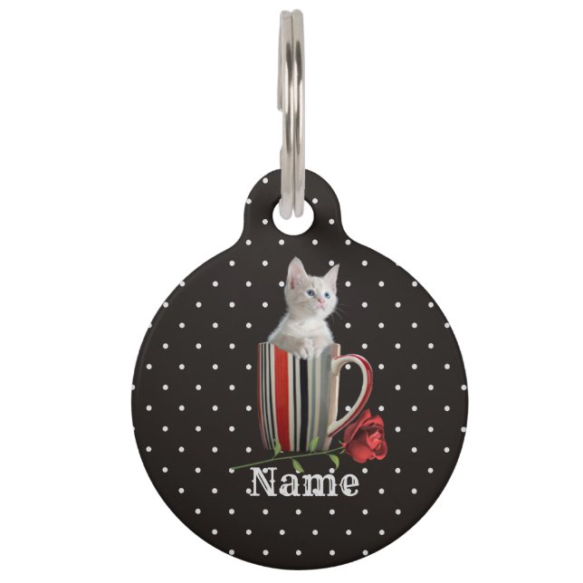 Cute Cat Kitten Pet Lovers Gift  Pet Tag (Front)