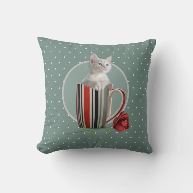Cute Cat Kitten Pet Lovers Gift  Throw Pillow (Front)
