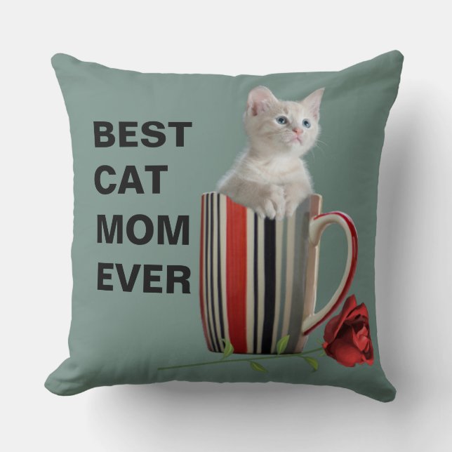 Cute Cat Kitten Pet Lovers Gift  Throw Pillow (Front)