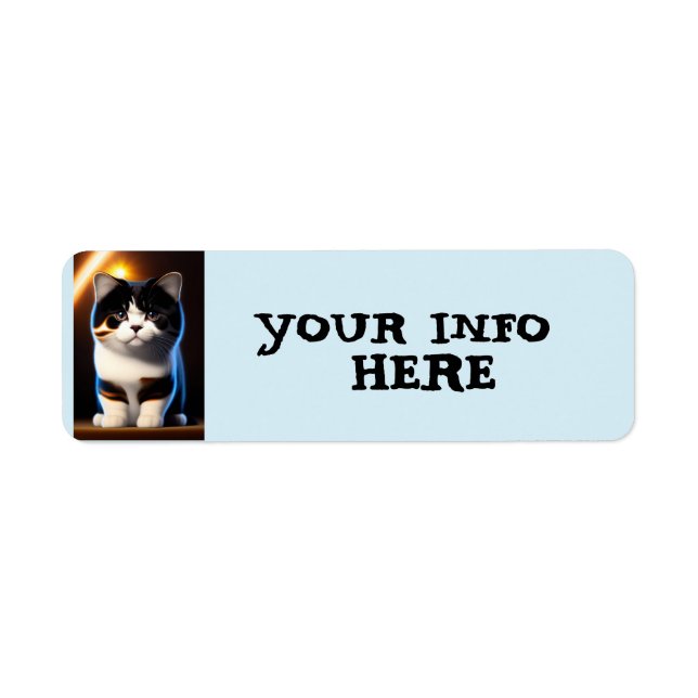 CUTE CAT KITTEN RETURN ADDRESS LABELS (Front)
