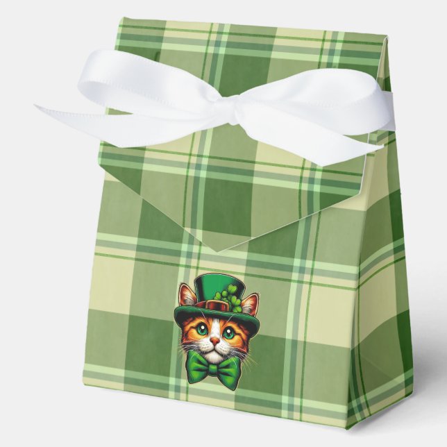 Cute cat/kitten Saint Patrick's Day  Favor Box (Front)