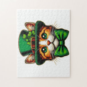 Cute cat/kitten Saint Patrick's Day  Jigsaw Puzzle