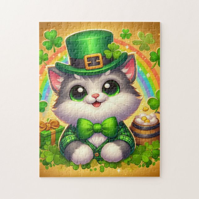 Cute cat/kitten Saint Patrick's Day  Jigsaw Puzzle (Vertical)