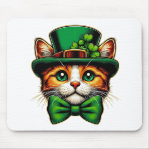 Cute cat/kitten Saint Patrick's Day Mouse Pad