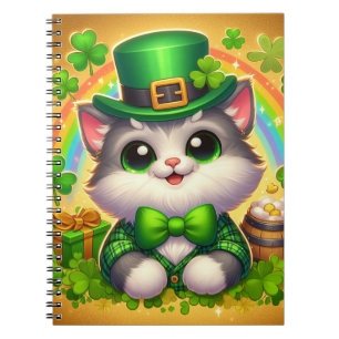Cute cat/kitten Saint Patrick's Day  Notebook