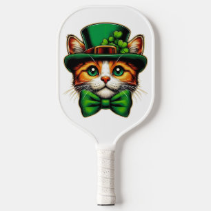 Cute cat/kitten Saint Patrick's Day Pickleball Paddle