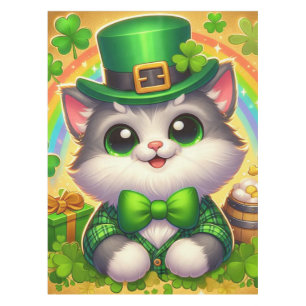 Cute cat/kitten Saint Patrick's Day  Tablecloth