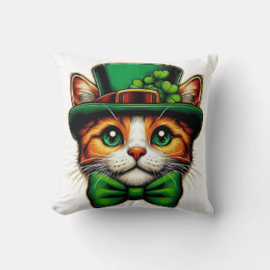 Cute cat/kitten Saint Patrick's Day Throw Pillow
