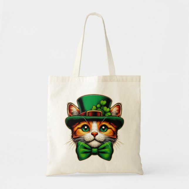 Cute cat/kitten Saint Patrick's Day  Tote Bag (Front)