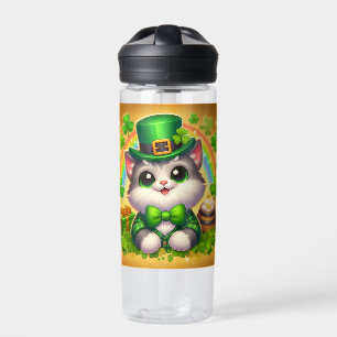 Cute cat/kitten Saint Patrick's Day  Water Bottle