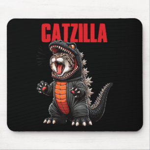 Cute Cat Kitty Catzilla For Cat Moms Cat Dads Pet Mouse Pad