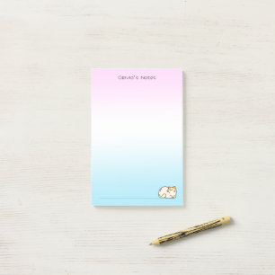 Cute cat kitty colorful gradient Personalized name Post-it Notes