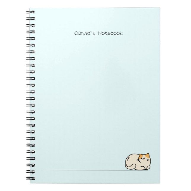 Cute cat kitty colourful gradient Personalized nam Notebook (Front)