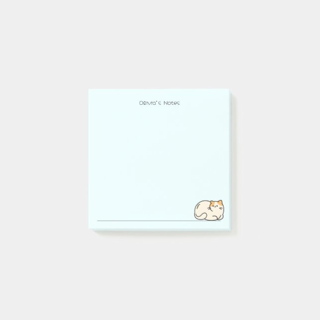 Cute cat kitty colourful gradient Personalized nam Post-it Notes (Front)