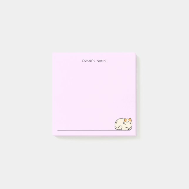 Cute cat kitty colourful gradient Personalized nam Post-it Notes (Front)