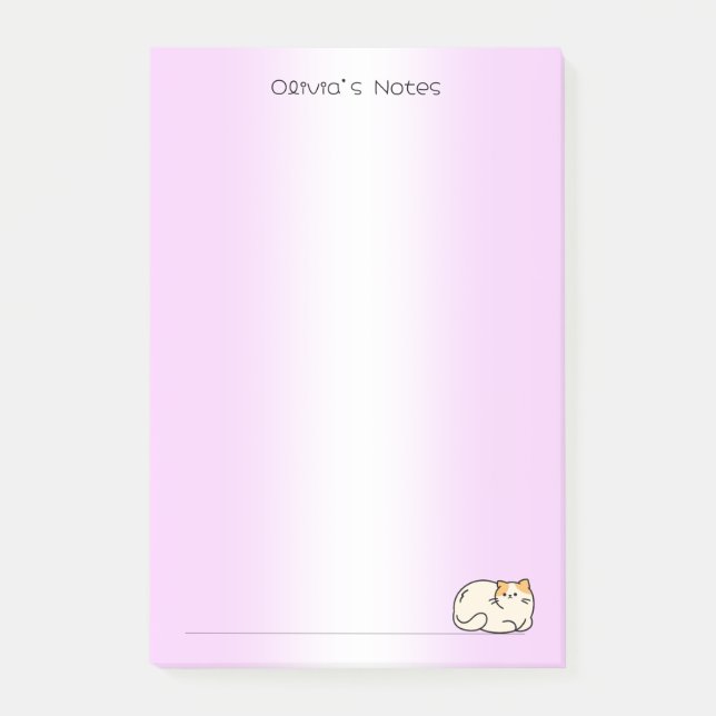 Cute cat kitty colourful gradient Personalized nam Post-it Notes (Front)
