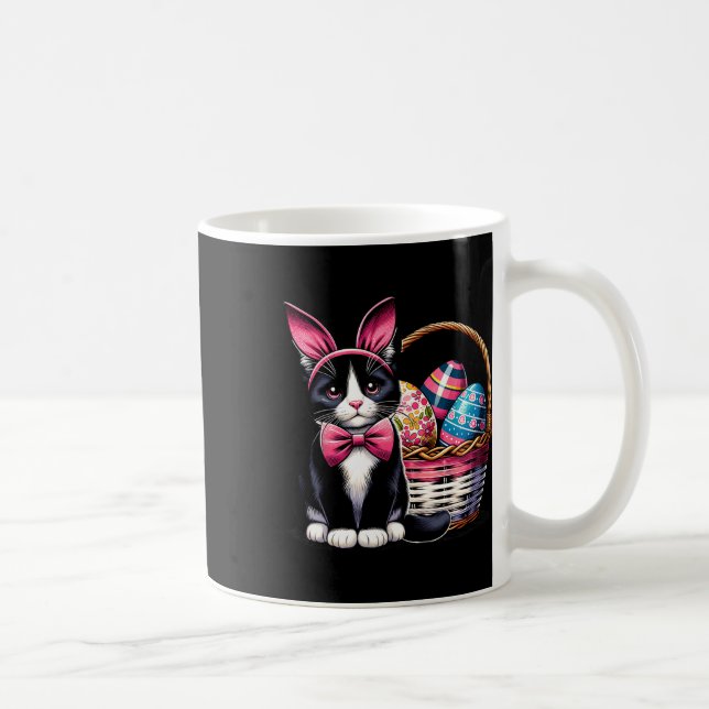 Cute Cat Kitty Easter Day Bunny Eggs Cat Lover Wom Coffee Mug (Right)