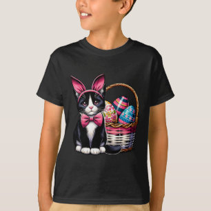 Cute Cat Kitty Easter Day Bunny Eggs Cat Lover Wom T-Shirt