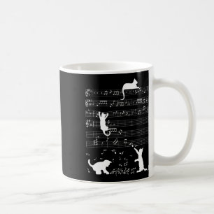 Cute Cat Kitty Playing Music Note Clef Musician Ar Coffee Mug