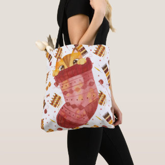 Cute Cat Knitting Projects Tote Bag