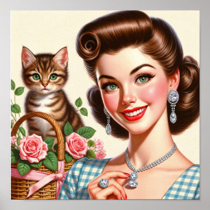 Cute Cat Lady Poster