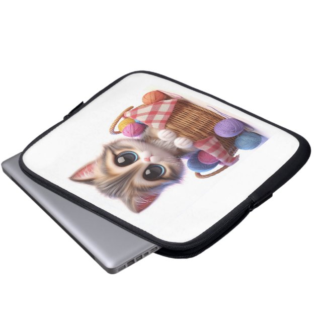 Cute Cat Laptop Sleeve (Front Bottom)