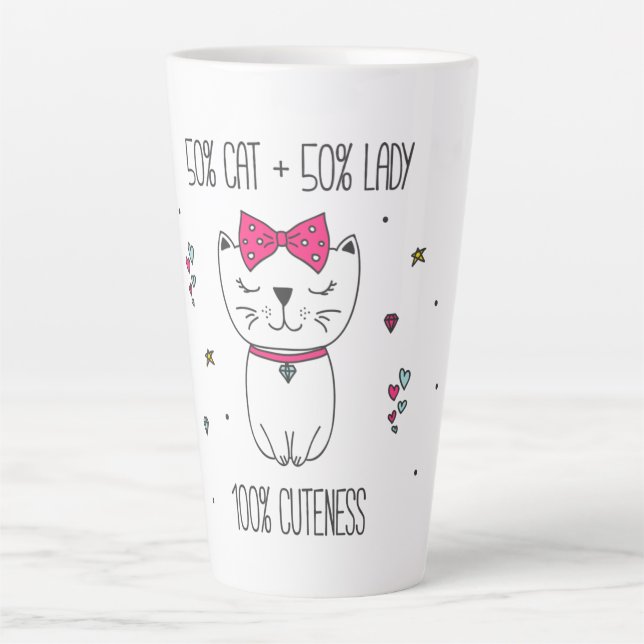 Cute cat Latte Mug (Front)