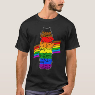 Cute Cat LGBT Philadelphia Pride Flag Support LGB T-Shirt