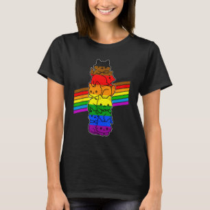 Cute Cat LGBT Philadelphia Pride Flag Support LGB T-Shirt