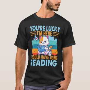 Cute Cat Librarian Book Reading Book Reader Libra T-Shirt