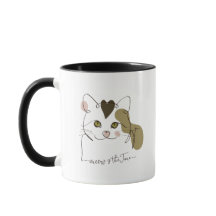 Cute Cat Line Art - Meow is the Time Mug