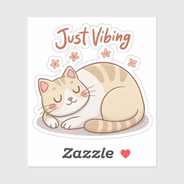 Cute Cat Loaf Sticker | Just Vibing Cozy Cat Decal (Sheet)