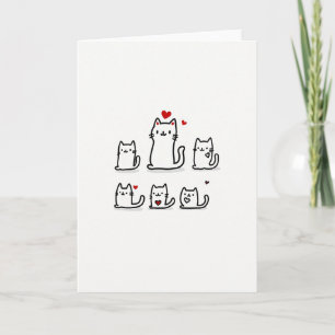 Cute Cat Love Family Card