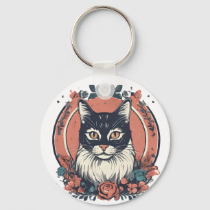 cute cat lover art design buy now keychain