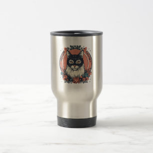 cute cat lover art design buy now travel mug