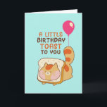 Cute Cat Lover Birthday Toast Funny Food Pun Card<br><div class="desc">Funny and cute birthday card for those who love puns and humour. Perfect way to wish your friends and family happy birthday. Visit our store for more birthday card collection. You'll find something cool, humourous and sometimes sarcastic birthday cards for your special someone.</div>