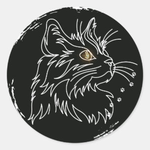 Cute Cat Lover Design Classic Round Sticker