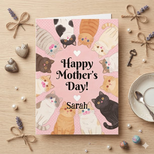 Cute Cat Lover Happy Mothers Day  Card