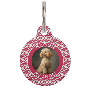 Cute Cat Lover Present Honeycomb Pattern Pet Tag
