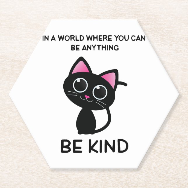 Cute Cat Lover Quotes Paper Coaster (Front)