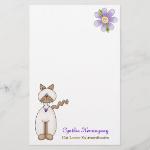 Cute Cat Lovers Custom Stationery