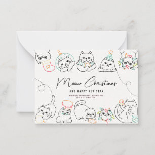 Cute Cat Lovers Holidays Personalized Christmas Card